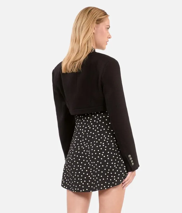 Women Black Wool And Cotton Jacket THE KOOPLES Blazers and Suits