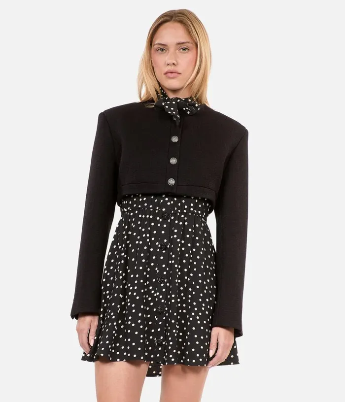 Women Black Wool And Cotton Jacket THE KOOPLES Blazers and Suits