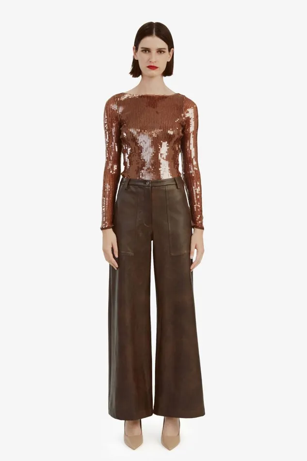 Women Bodysuits Bardot Brenna Sequin Bodysuit In Chocolate Chocolate Women Bodysuits Bardot Brenna Sequin Bodysuit In Chocolate Chocolate