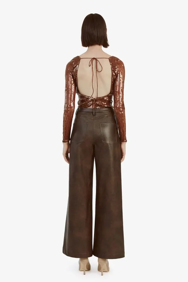 Women Bodysuits Bardot Brenna Sequin Bodysuit In Chocolate Chocolate Women Bodysuits Bardot Brenna Sequin Bodysuit In Chocolate Chocolate