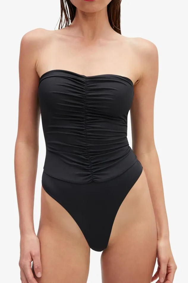 Women Bodysuits Bardot Nyra Jersey Bodysuit In Black Black
