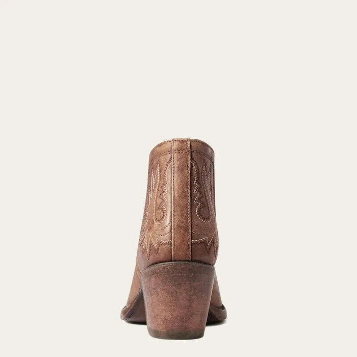 Women Booties Ariat Dixon R Toe Western Boot Naturally Distressed Brown Women Booties Ariat Dixon R Toe Western Boot Naturally Distressed Brown