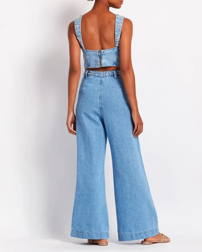 Women Bottoms PatBO HandBeaded Jeans FINAL SALE Denim