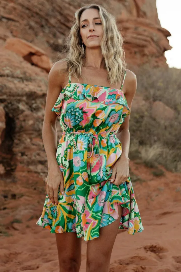 Women Braiden Short Dress Green Multi Floral Baltic Born Short Dresses