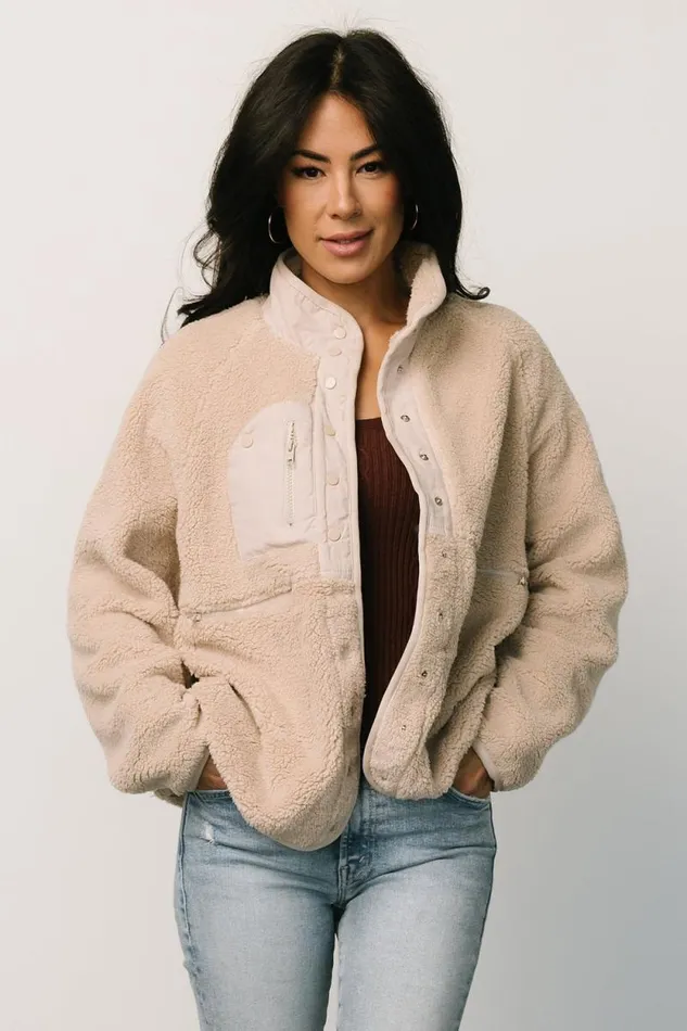 Women Brynn Sherpa Jacket Natural Baltic Born Outerwear