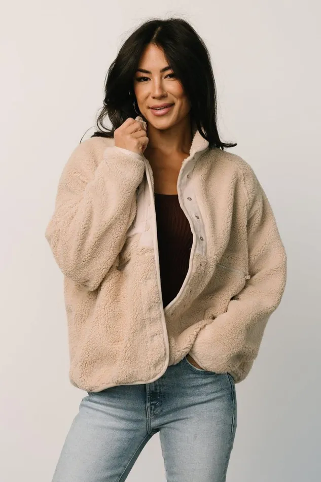 Women Brynn Sherpa Jacket Natural Baltic Born Outerwear
