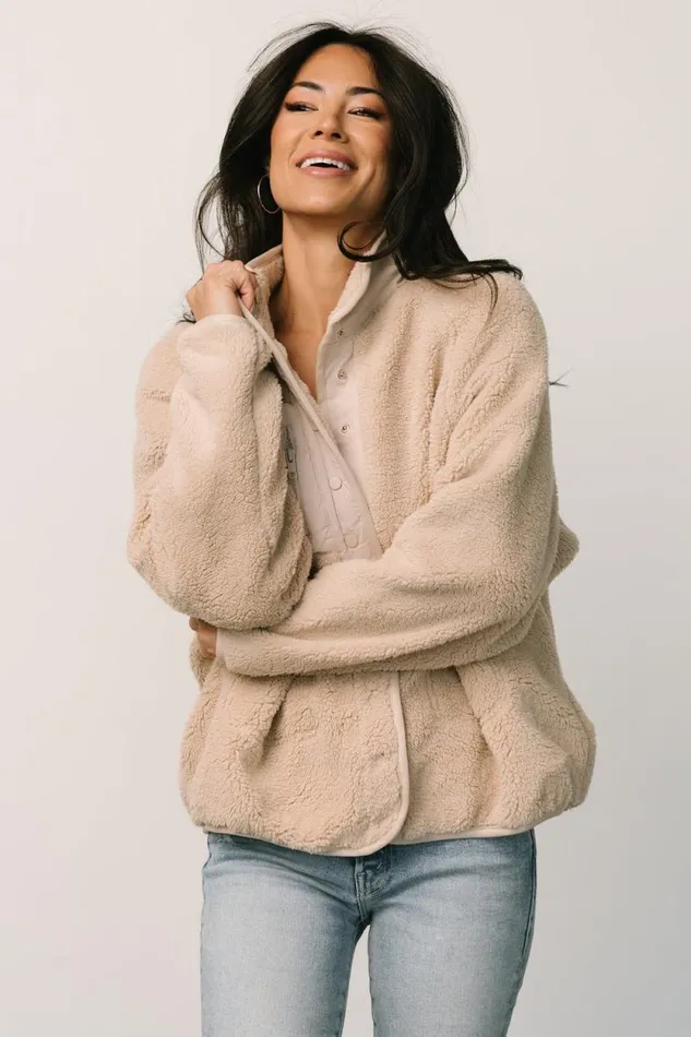 Women Brynn Sherpa Jacket Natural Baltic Born Outerwear
