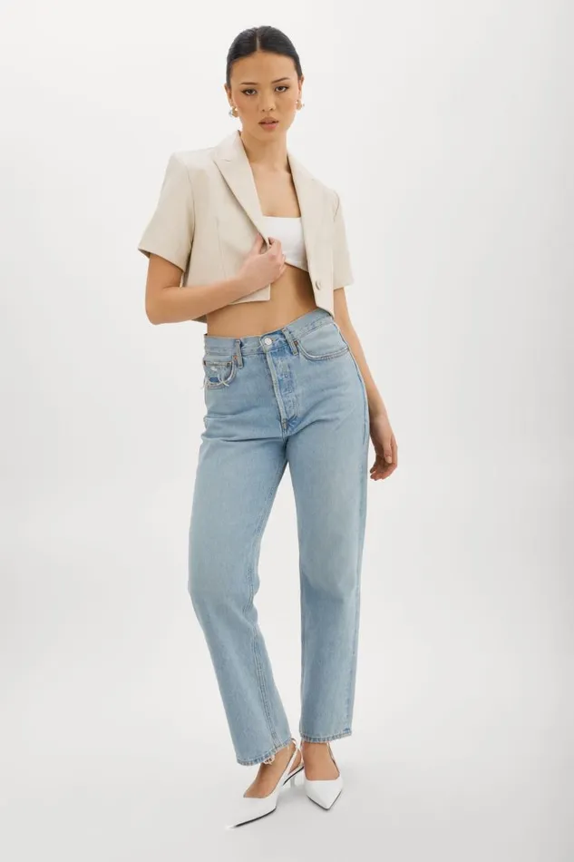 Women CALATEA Short Sleeve Blazer Bone LAMARQUE Blazers Women CALATEA Short Sleeve Blazer Bone LAMARQUE Blazers