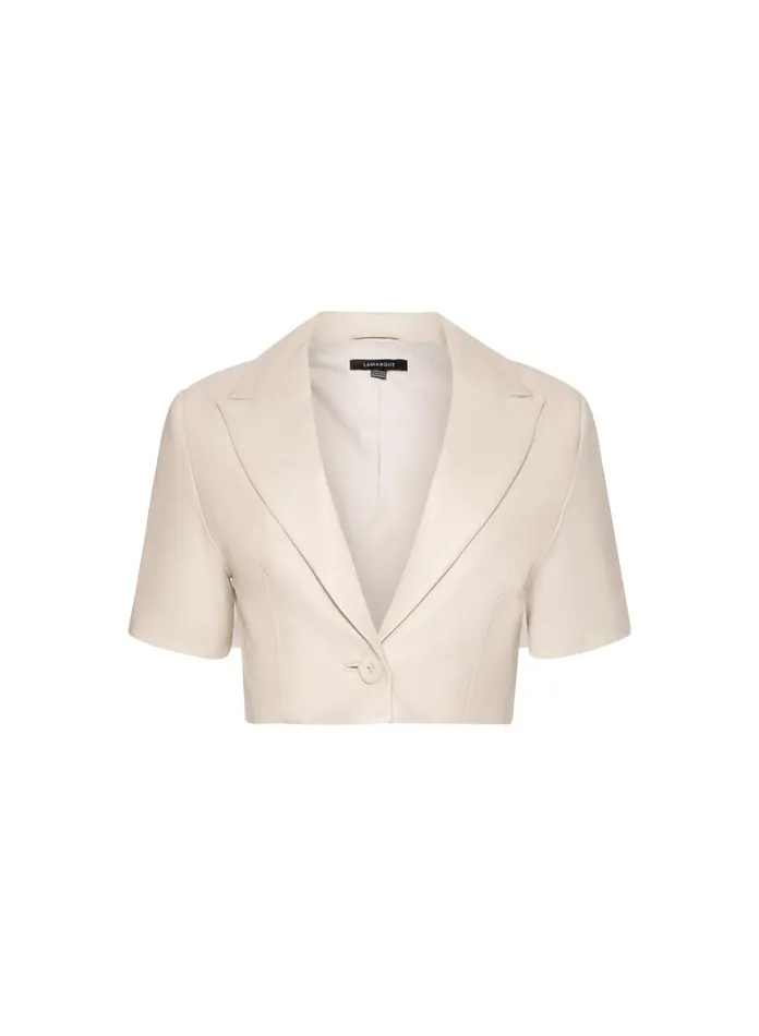 Women CALATEA Short Sleeve Blazer Bone LAMARQUE Blazers Women CALATEA Short Sleeve Blazer Bone LAMARQUE Blazers