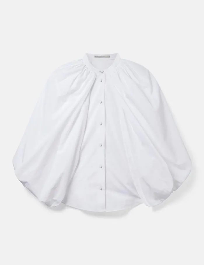 Women CapeSleeve Cotton Shirt Pure White Stella McCartney Shirts And Tops