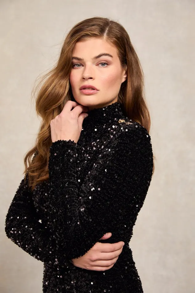 Women Cara Sequin Maxi Dress Black Sequin Holland Cooper Dresses