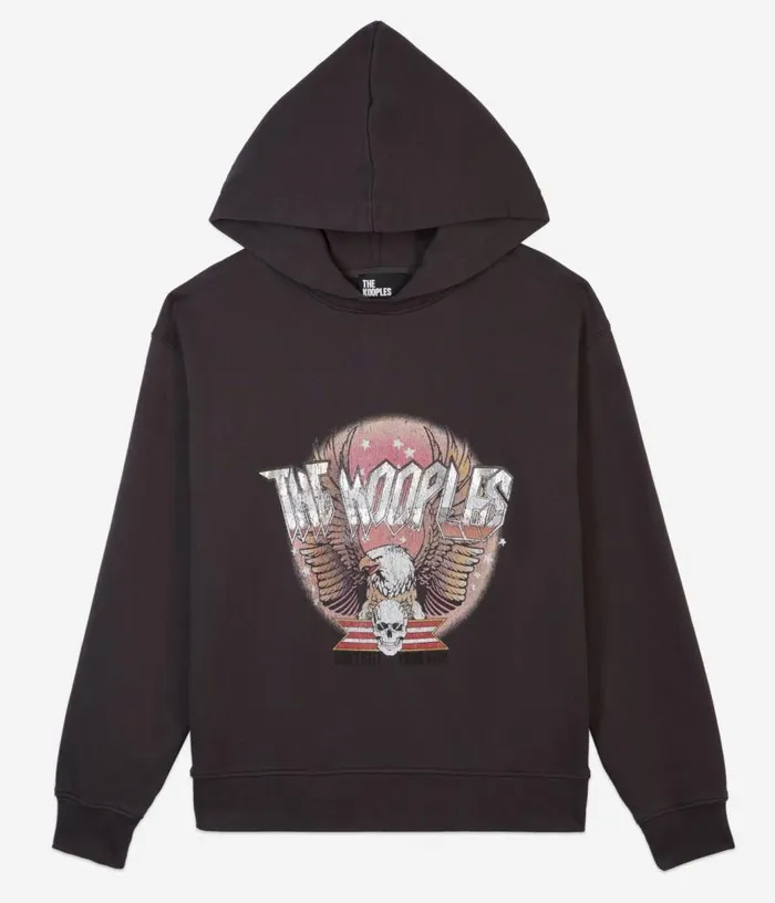 Women Carbon Grey Hoodie With Rock Eagle Serigraphy THE KOOPLES Sweatshirts