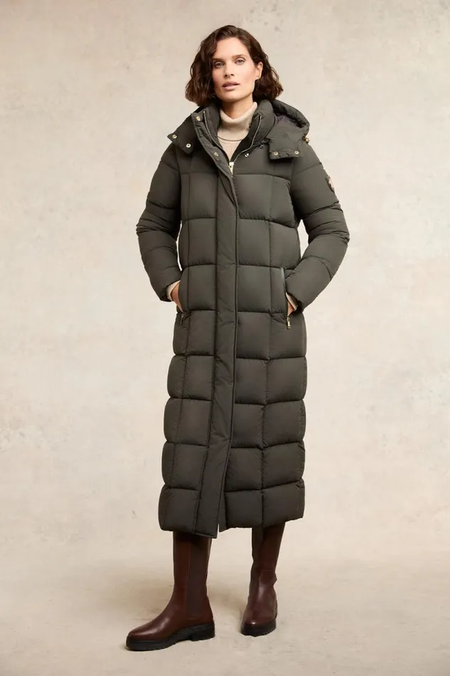 Women Carrington Longline Coat Dark Olive Holland Cooper Coats