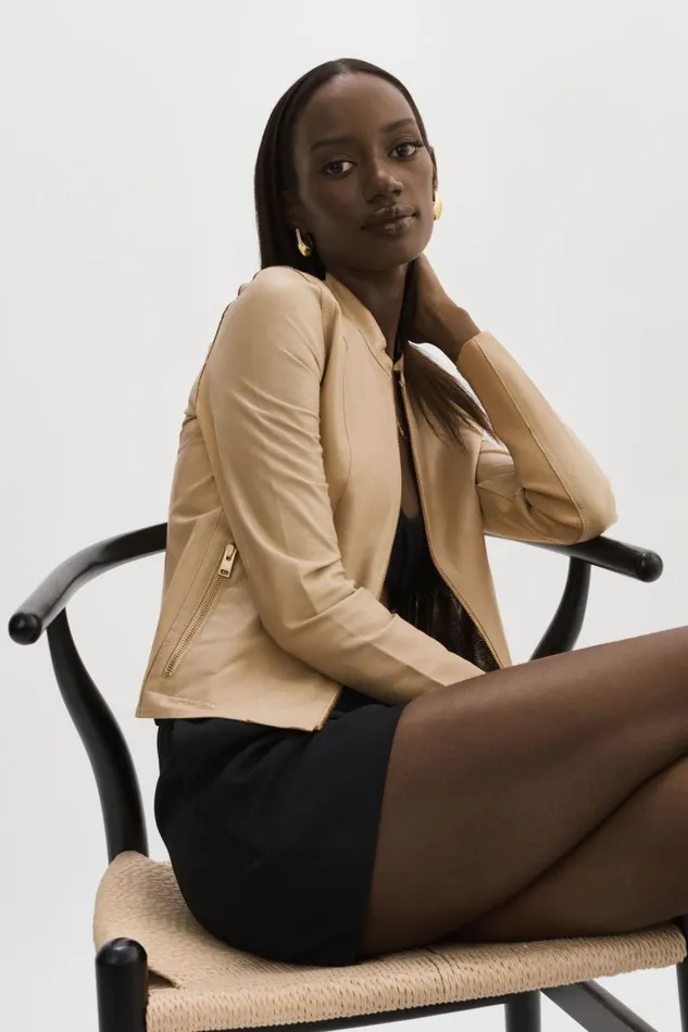 Women CHAPIN Reversible Leather Bomber Wheatgold LAMARQUE Bombers Women CHAPIN Reversible Leather Bomber Wheatgold LAMARQUE Bombers