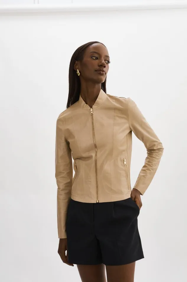 Women CHAPIN Reversible Leather Bomber Wheatgold LAMARQUE Bombers Women CHAPIN Reversible Leather Bomber Wheatgold LAMARQUE Bombers