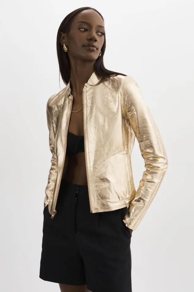 Women CHAPIN Reversible Leather Bomber Wheatgold LAMARQUE Bombers Women CHAPIN Reversible Leather Bomber Wheatgold LAMARQUE Bombers