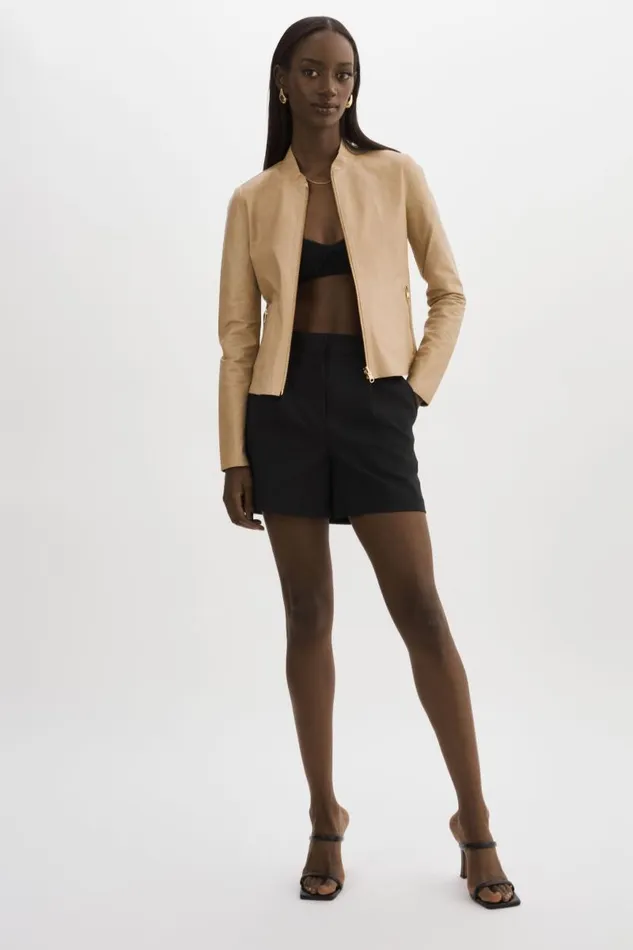 Women CHAPIN Reversible Leather Bomber Wheatgold LAMARQUE Bombers Women CHAPIN Reversible Leather Bomber Wheatgold LAMARQUE Bombers