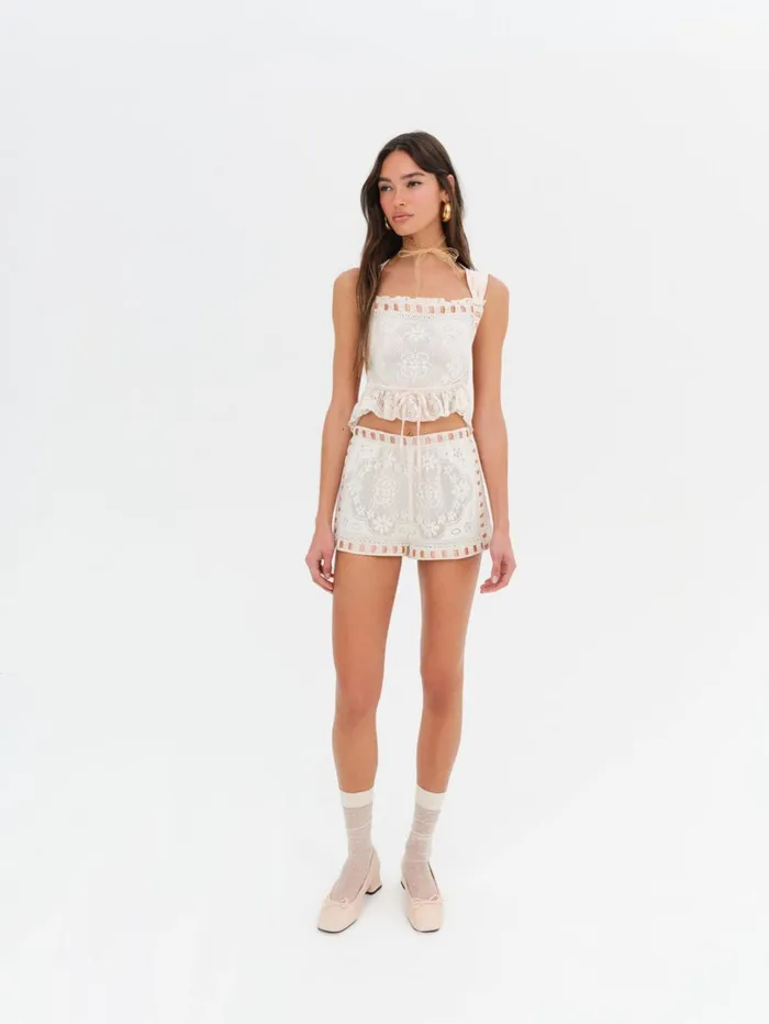 Women Charlotte Lace Top Beige For Love and Lemons Tops Women Charlotte Lace Top Beige For Love and Lemons Tops