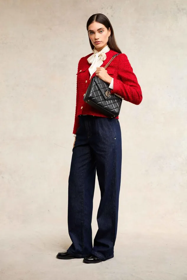 Women Chelsea Jacket Red Boucle Holland Cooper Tailoring