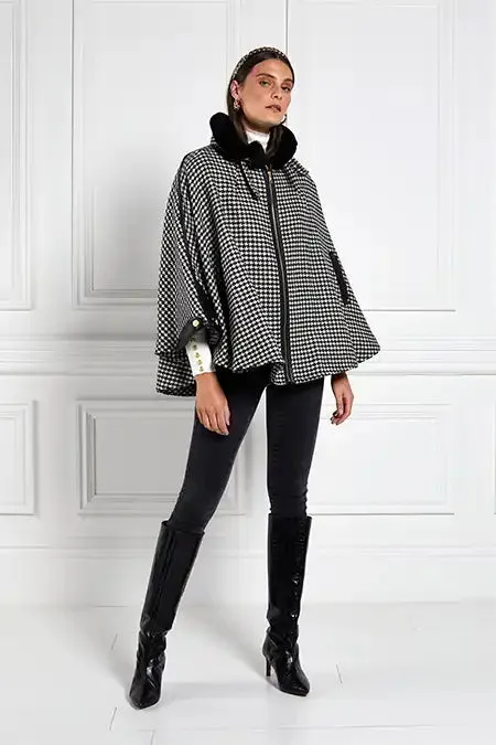 Women Chiltern Cape Houndstooth Holland Cooper Tailoring