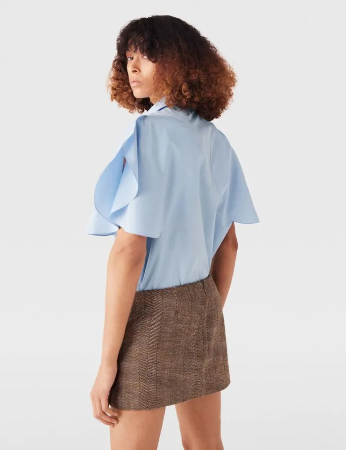 Women ClaspEmbellished MidRise Mini Skirt Chestnut Herringbone Stella McCartney Skirts Women ClaspEmbellished MidRise Mini Skirt Chestnut Herringbone Stella McCartney Skirts