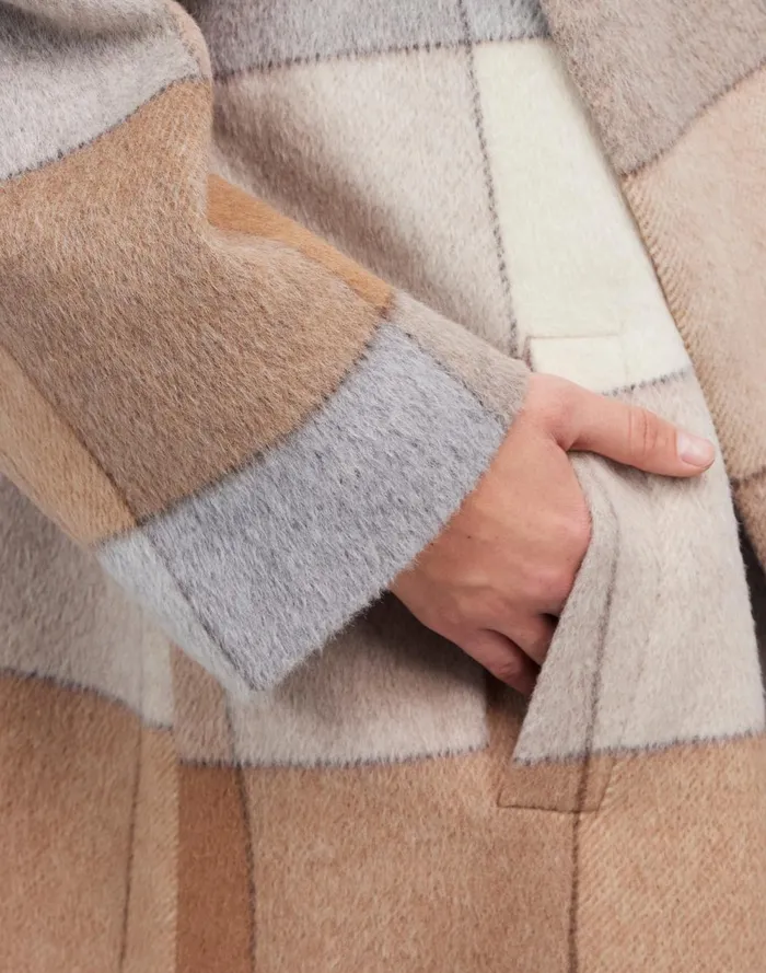 Women Coats Jackets Madewell Belted Robe Coat In Plaid Soft Fawn