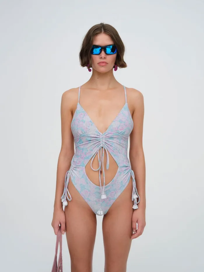 Women Colline One Piece Swimsuit Blue For Love and Lemons Swim Women Colline One Piece Swimsuit Blue For Love and Lemons Swim