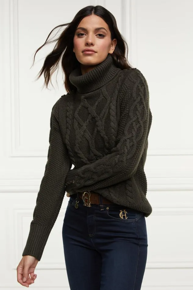 Women Cortina Roll Neck Knit Fern Green Holland Cooper Knitwear