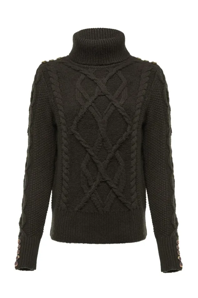 Women Cortina Roll Neck Knit Fern Green Holland Cooper Knitwear Women Cortina Roll Neck Knit Fern Green Holland Cooper Knitwear