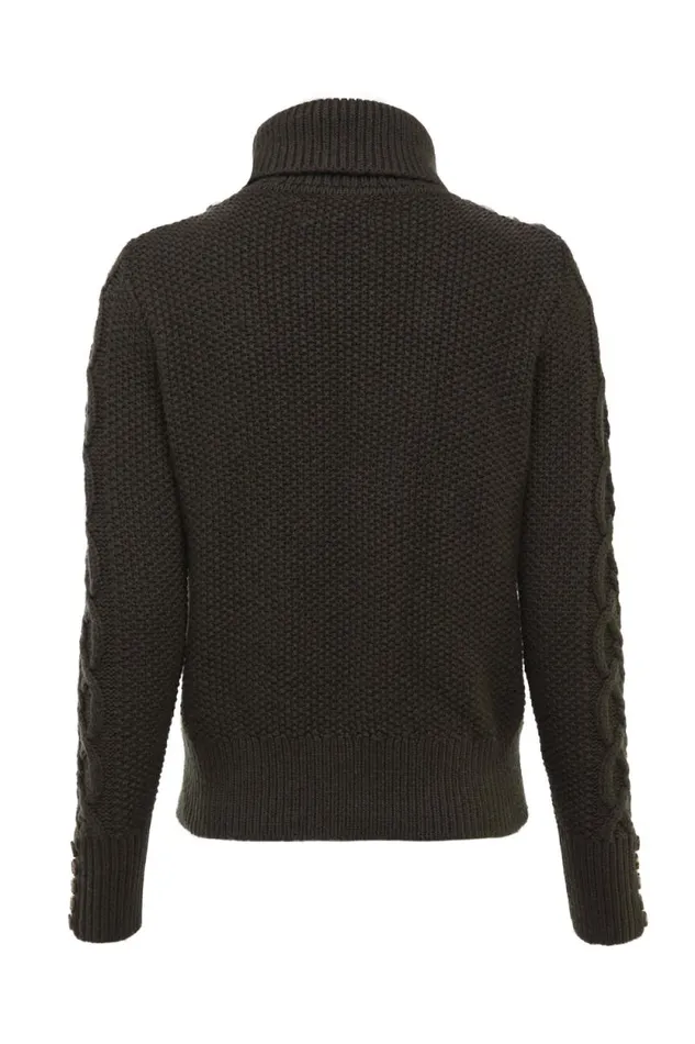 Women Cortina Roll Neck Knit Fern Green Holland Cooper Knitwear Women Cortina Roll Neck Knit Fern Green Holland Cooper Knitwear