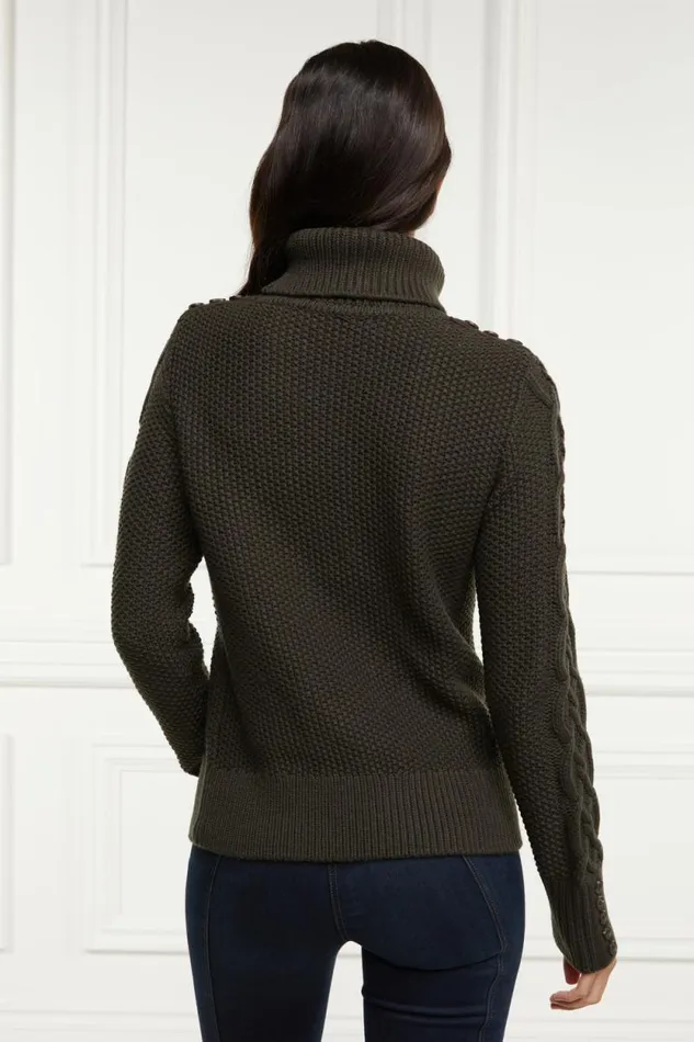 Women Cortina Roll Neck Knit Fern Green Holland Cooper Knitwear Women Cortina Roll Neck Knit Fern Green Holland Cooper Knitwear