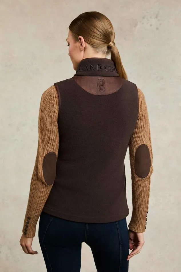 Women Country Fleece Gilet Chocolate Holland Cooper Fleeces