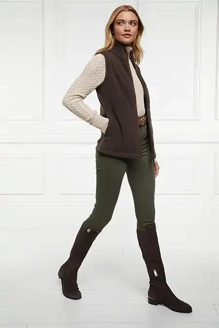 Women Country Fleece Gilet Chocolate Holland Cooper Fleeces