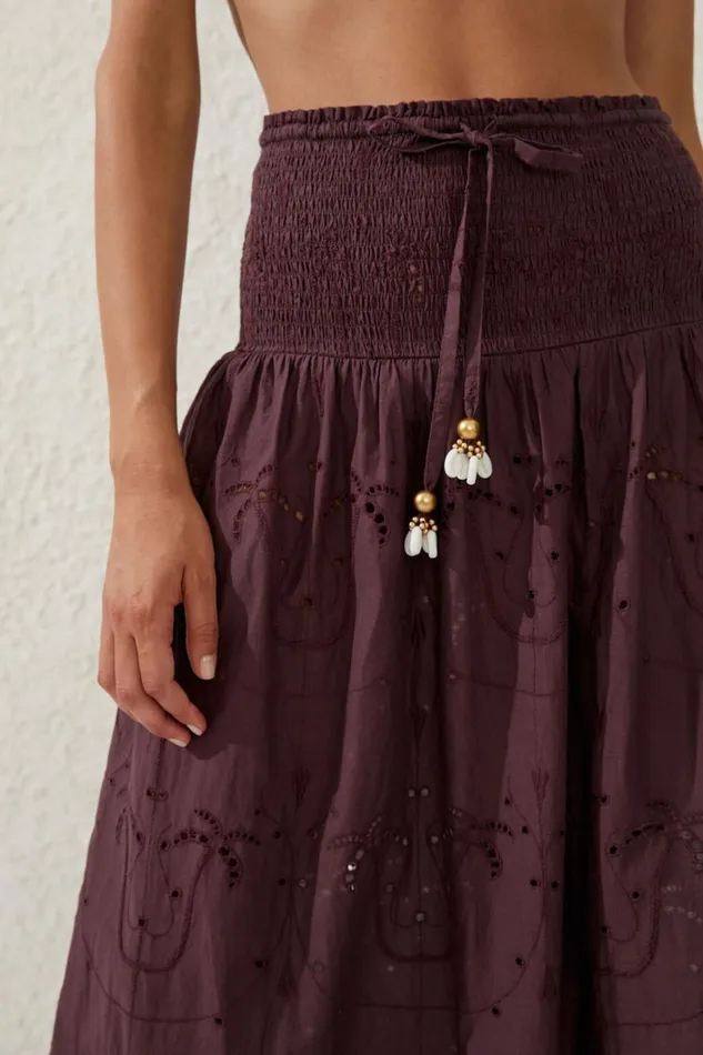 Women Cover Ups Cotton On The Vacation Maxi Skirt Willow Brown Palm Tree