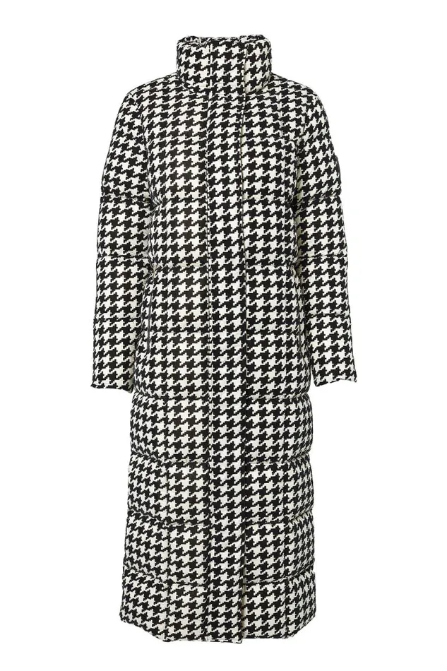 Women Crawford Longline Coat Ecru Houndstooth Holland Cooper Coats