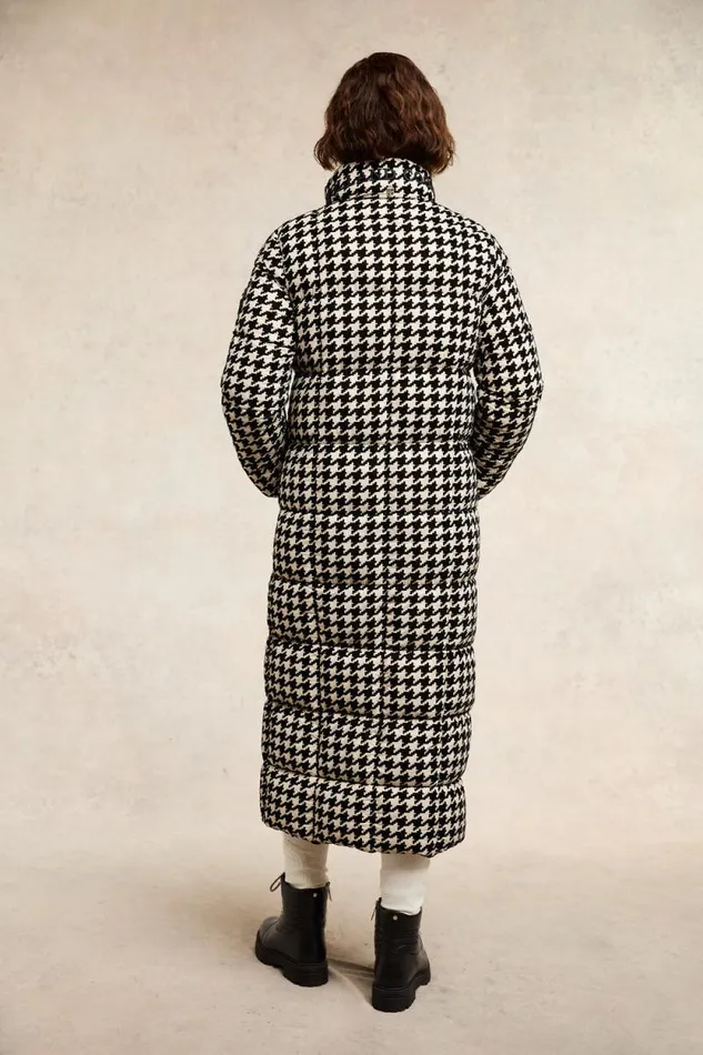 Women Crawford Longline Coat Ecru Houndstooth Holland Cooper Coats