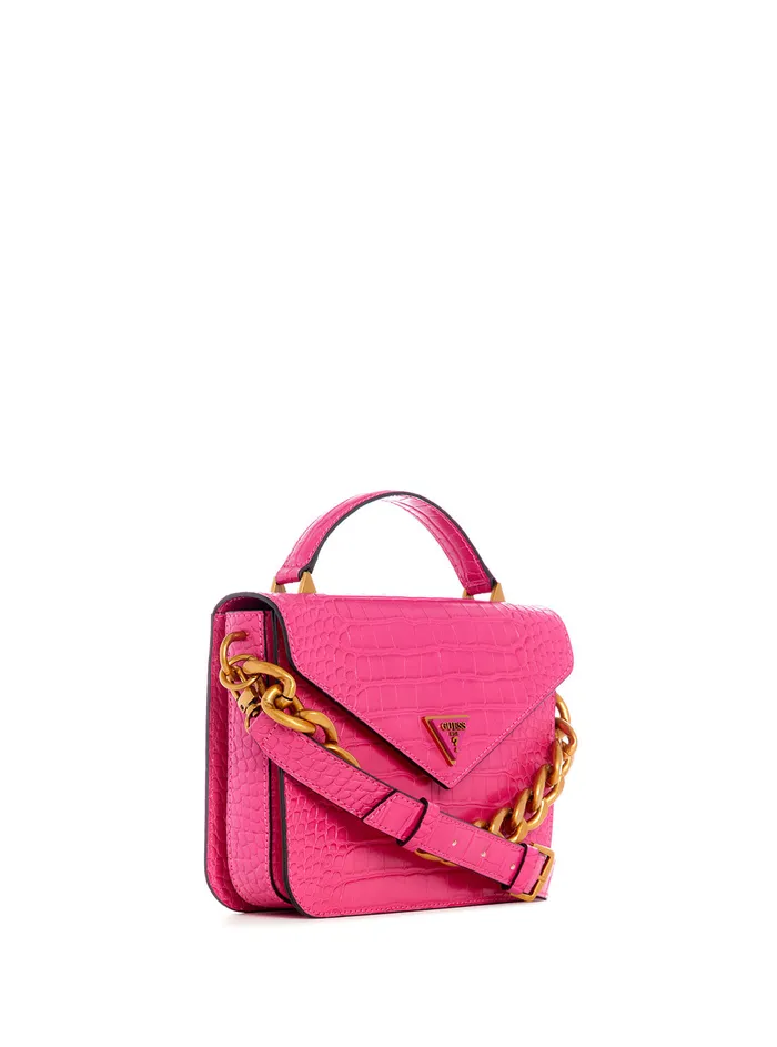 Women Crossbody GUESS Magenta Retour Croco Crossbody Bag