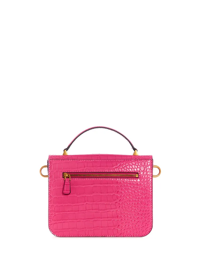 Women Crossbody GUESS Magenta Retour Croco Crossbody Bag