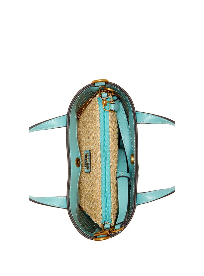 Women Crossbody GUESS Turquoise Aqua Mini Tote Bag