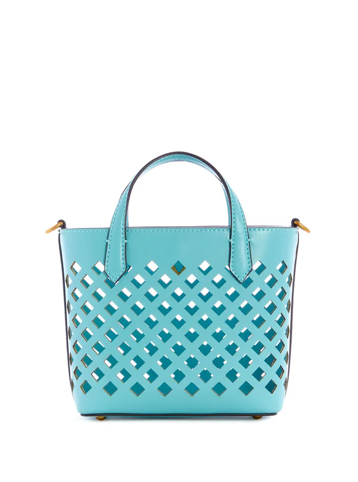 Women Crossbody GUESS Turquoise Aqua Mini Tote Bag