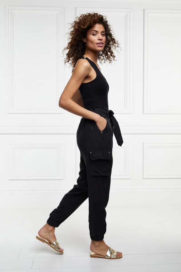 Women Cupro Cargo Pant Black Holland Cooper Trousers