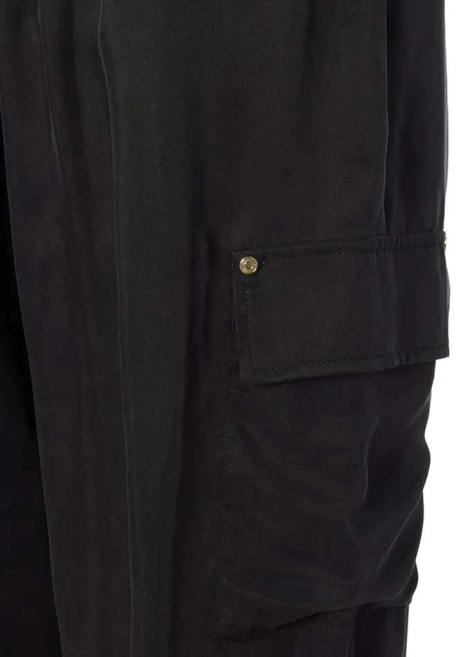 Women Cupro Cargo Pant Black Holland Cooper Trousers