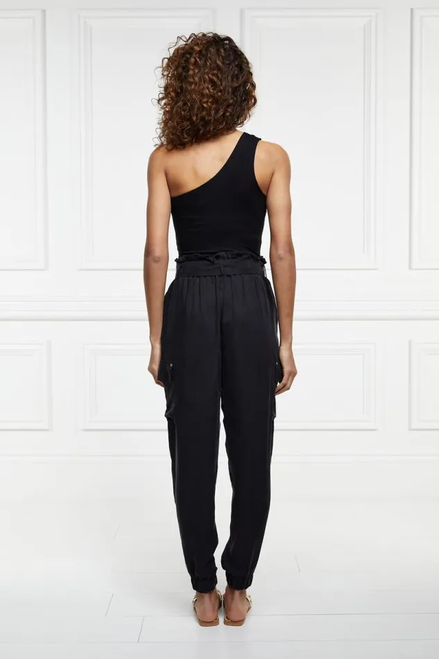 Women Cupro Cargo Pant Black Holland Cooper Trousers