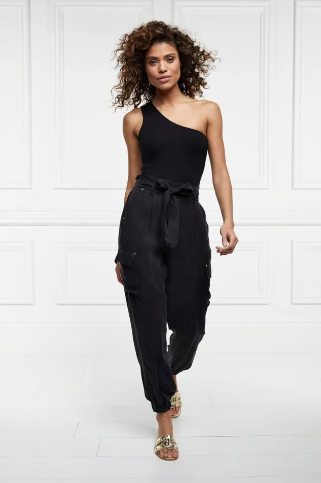 Women Cupro Cargo Pant Black Holland Cooper Trousers
