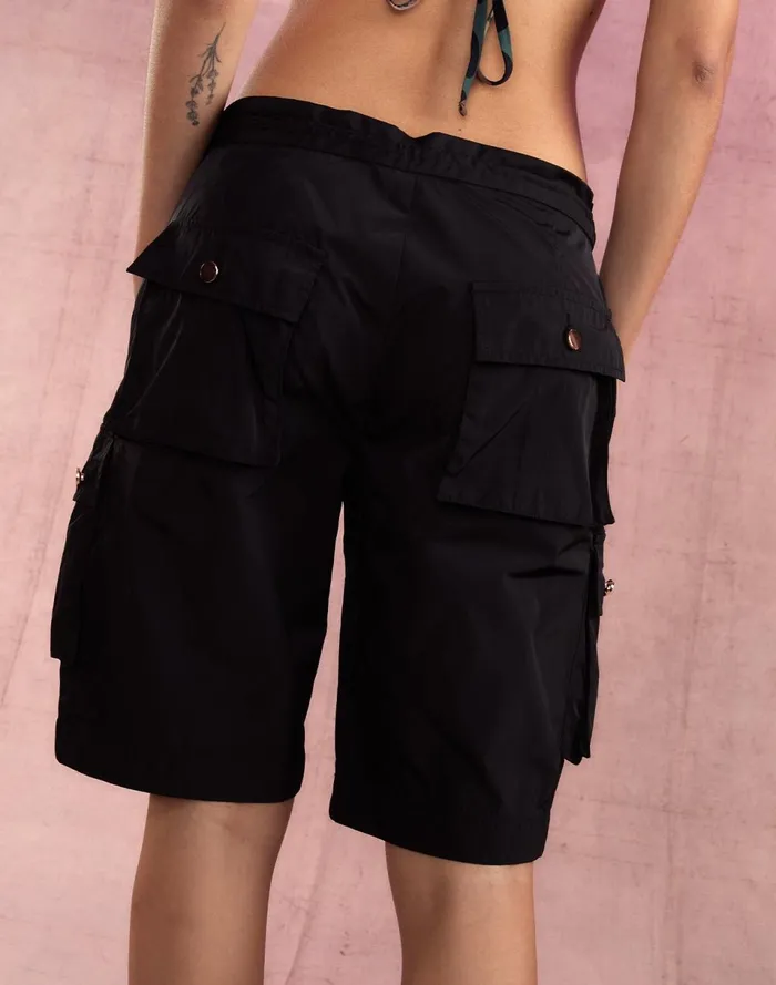 Women Cynthia Rowley Bottoms Cargo Board Shorts Black