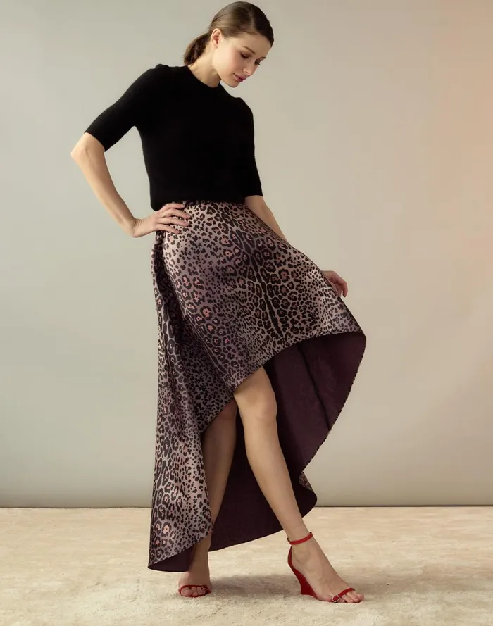 Women Cynthia Rowley Bottoms Leopardess Satin Skirt Leopd