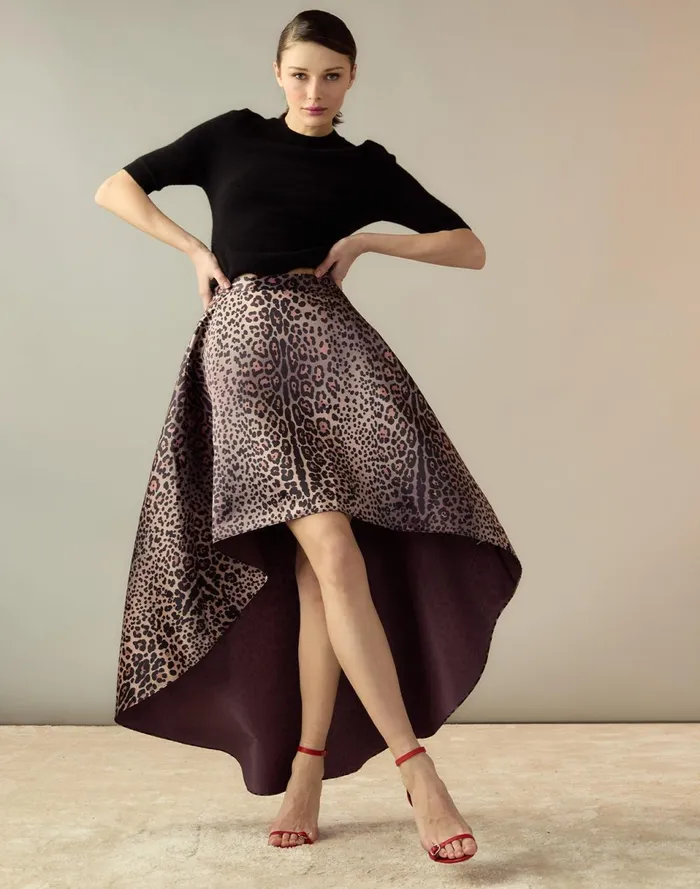 Women Cynthia Rowley Bottoms Leopardess Satin Skirt Leopd