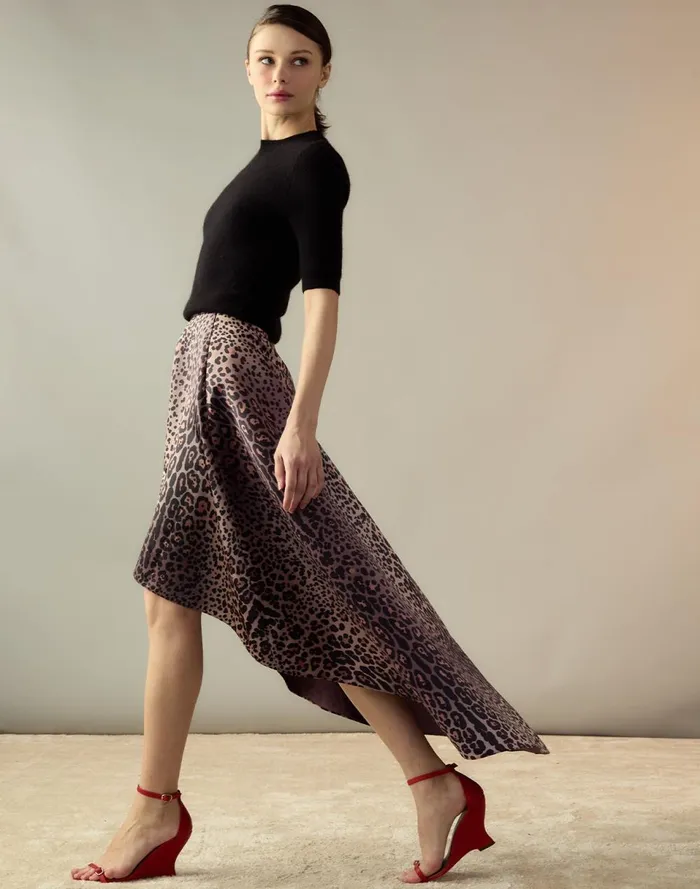 Women Cynthia Rowley Bottoms Leopardess Satin Skirt Leopd