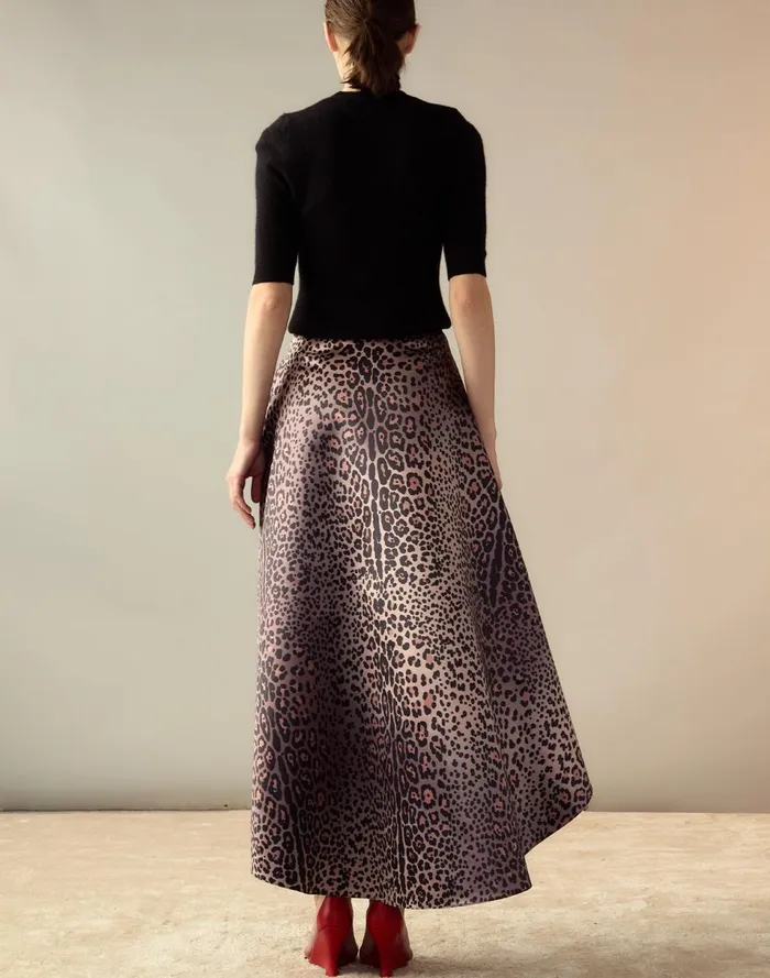 Women Cynthia Rowley Bottoms Leopardess Satin Skirt Leopd