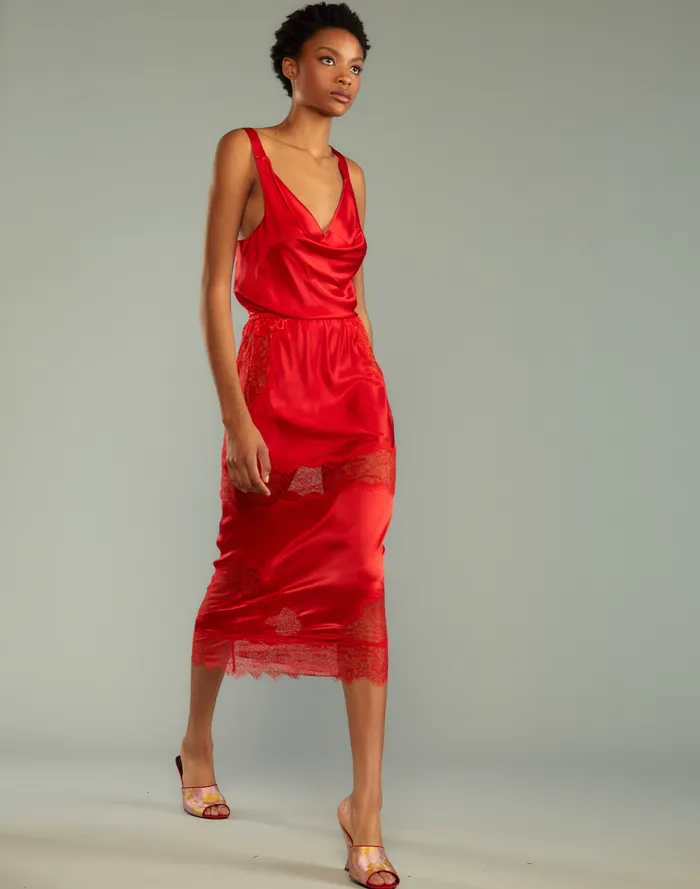 Women Cynthia Rowley Bottoms Lya Silk Skirt Red Women Cynthia Rowley Bottoms Lya Silk Skirt Red